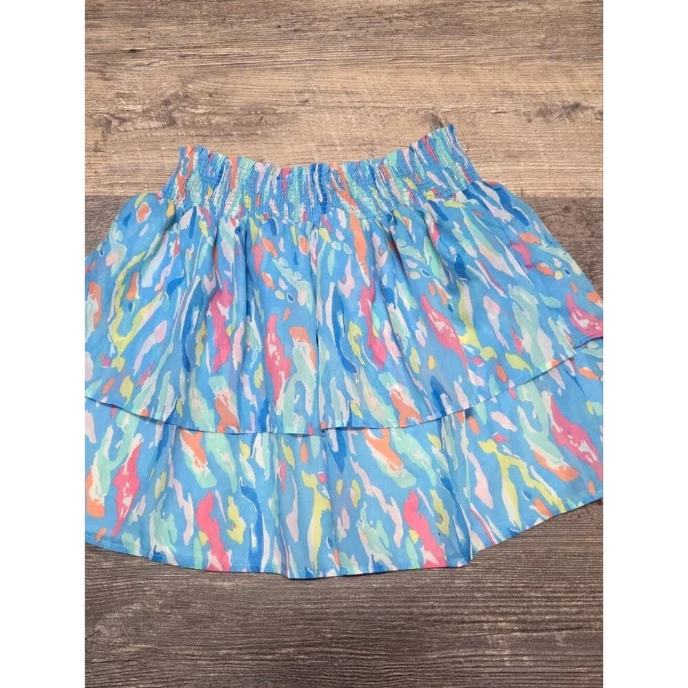 Michelle McDowell Elastic Waist Tiered Ruffle Mini Skirt
